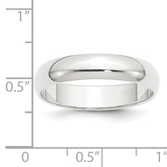 Platinum 5mm Half Round Featherweight Wedding Band Size 12