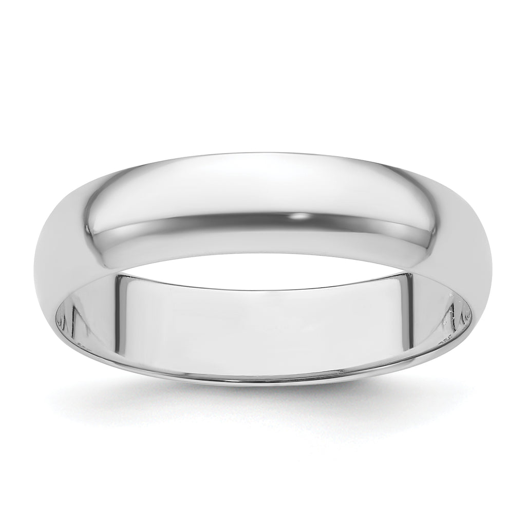 Platinum 5mm Half Round Featherweight Wedding Band