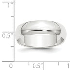 Platinum 6mm Half Round Featherweight Wedding Band