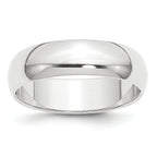 Platinum 6mm Half Round Featherweight Wedding Band