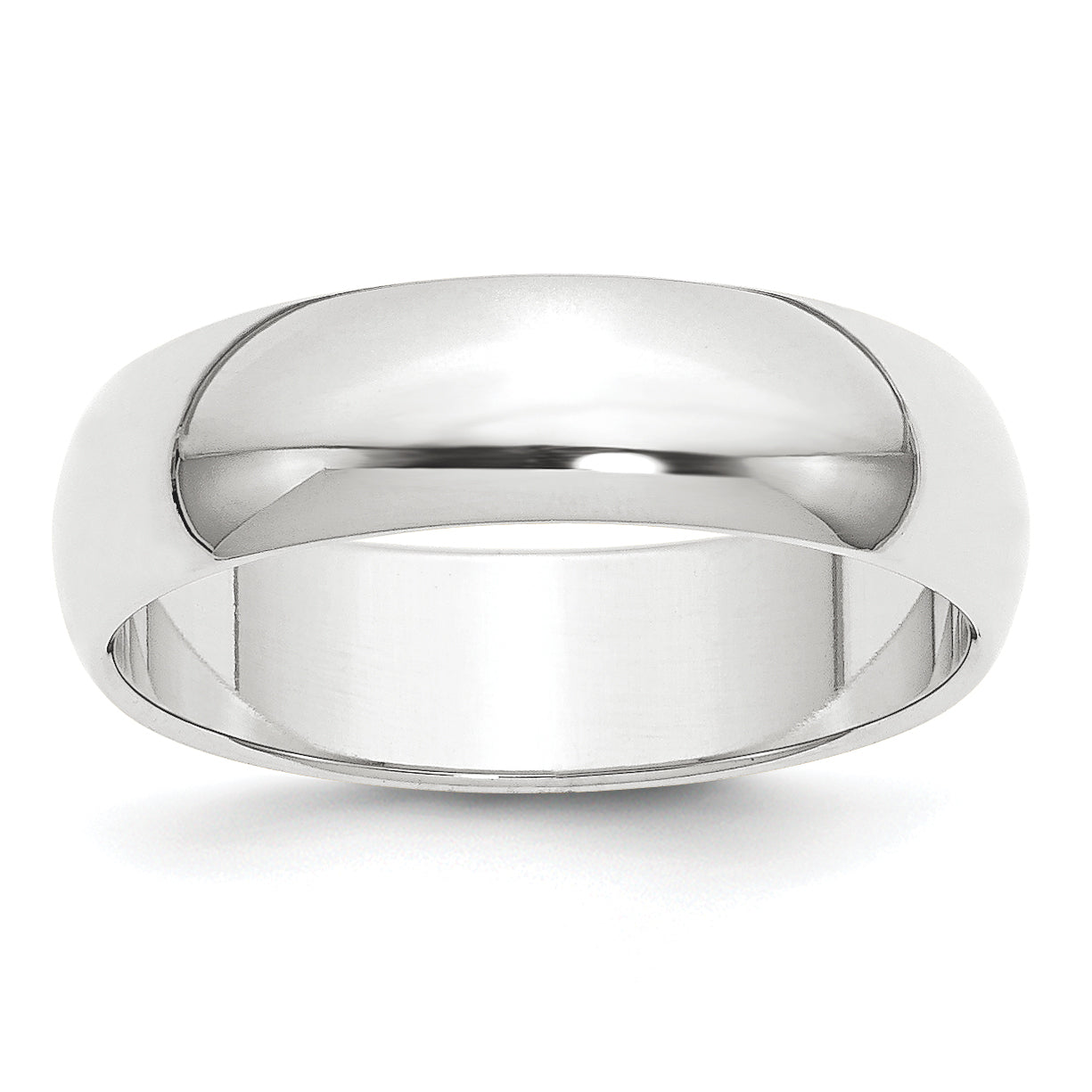 Platinum 6mm Half Round Featherweight Wedding Band