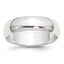 Platinum 6mm Half Round Featherweight Wedding Band