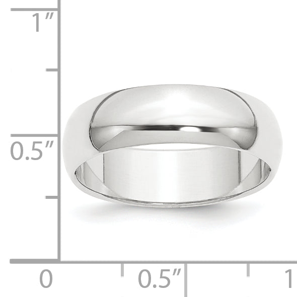 Platinum 8mm Half Round Featherweight Wedding Band