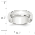 Platinum 8mm Half Round Featherweight Wedding Band