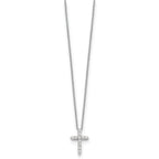 14k White Gold 1/4 carat Lab Grown Diamond VS/SI+ G+ Complete 18 inch Cross Pendant Necklace