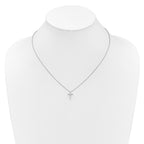 14k White Gold 1/4 carat Lab Grown Diamond VS/SI+ G+ Complete 18 inch Cross Pendant Necklace