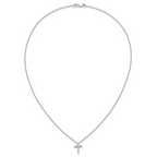14k White Gold 1/4 carat Lab Grown Diamond VS/SI+ G+ Complete 18 inch Cross Pendant Necklace