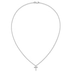 Lab-Grown Diamond Cross Necklace in 14K White Gold (1/4 ct. tw.), 18 Inch - Sophia Jewelers