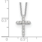 14k White Gold 1/4 carat Lab Grown Diamond VS/SI+ G+ Complete 18 inch Cross Pendant Necklace