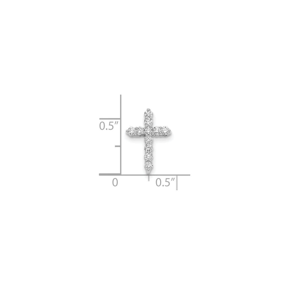 Lab-Grown Diamond Cross Necklace in 14K White Gold (1/4 ct. tw.), 18 Inch - Sophia Jewelers