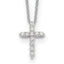 14k White Gold 1/4 carat Lab Grown Diamond VS/SI+ G+ Complete 18 inch Cross Pendant Necklace