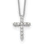 10k White Gold Diamond Cross 18 inch Necklace