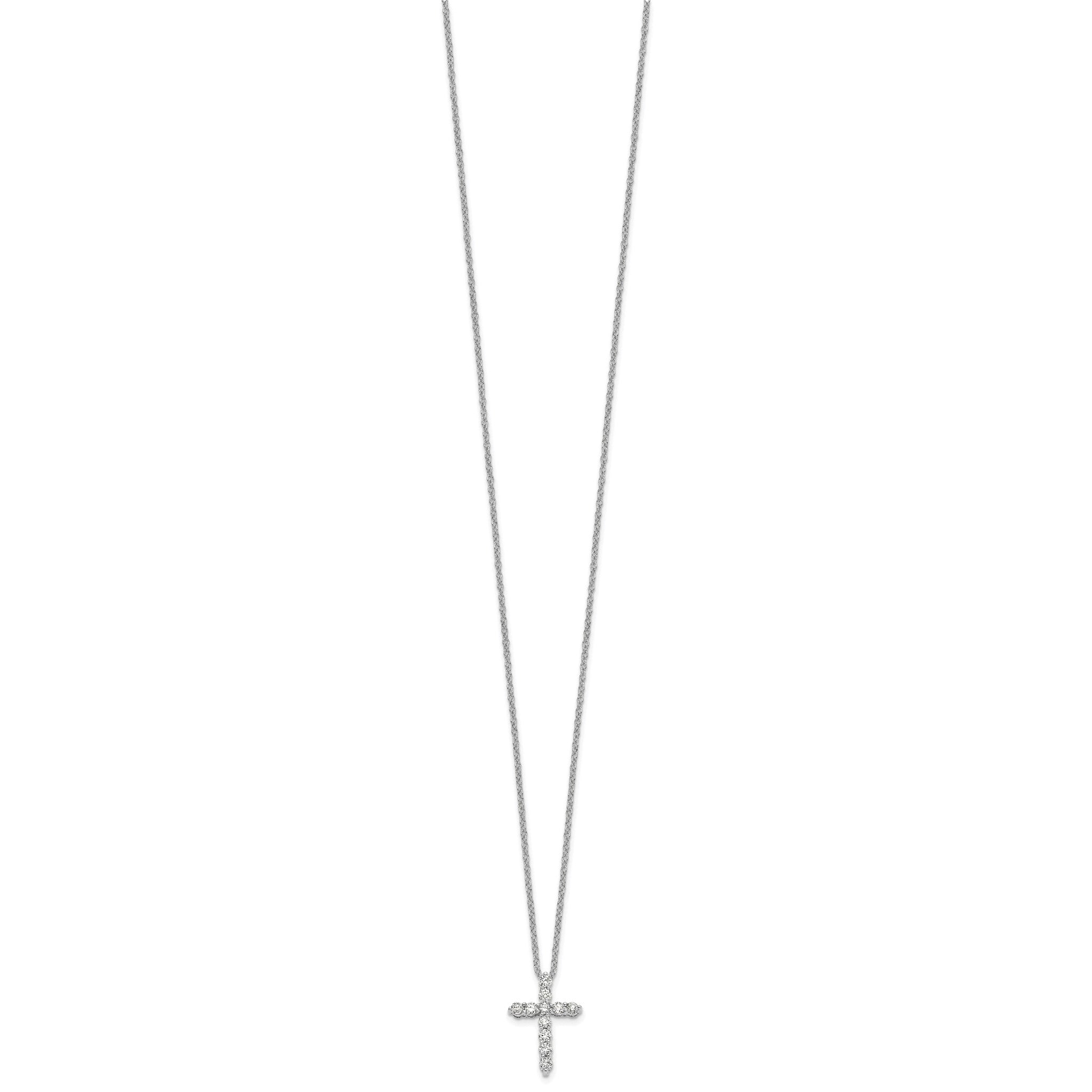 Lab-Grown Diamond Cross Necklace in 14K White Gold (1/3 ct. tw.), 18 Inch Secondary image