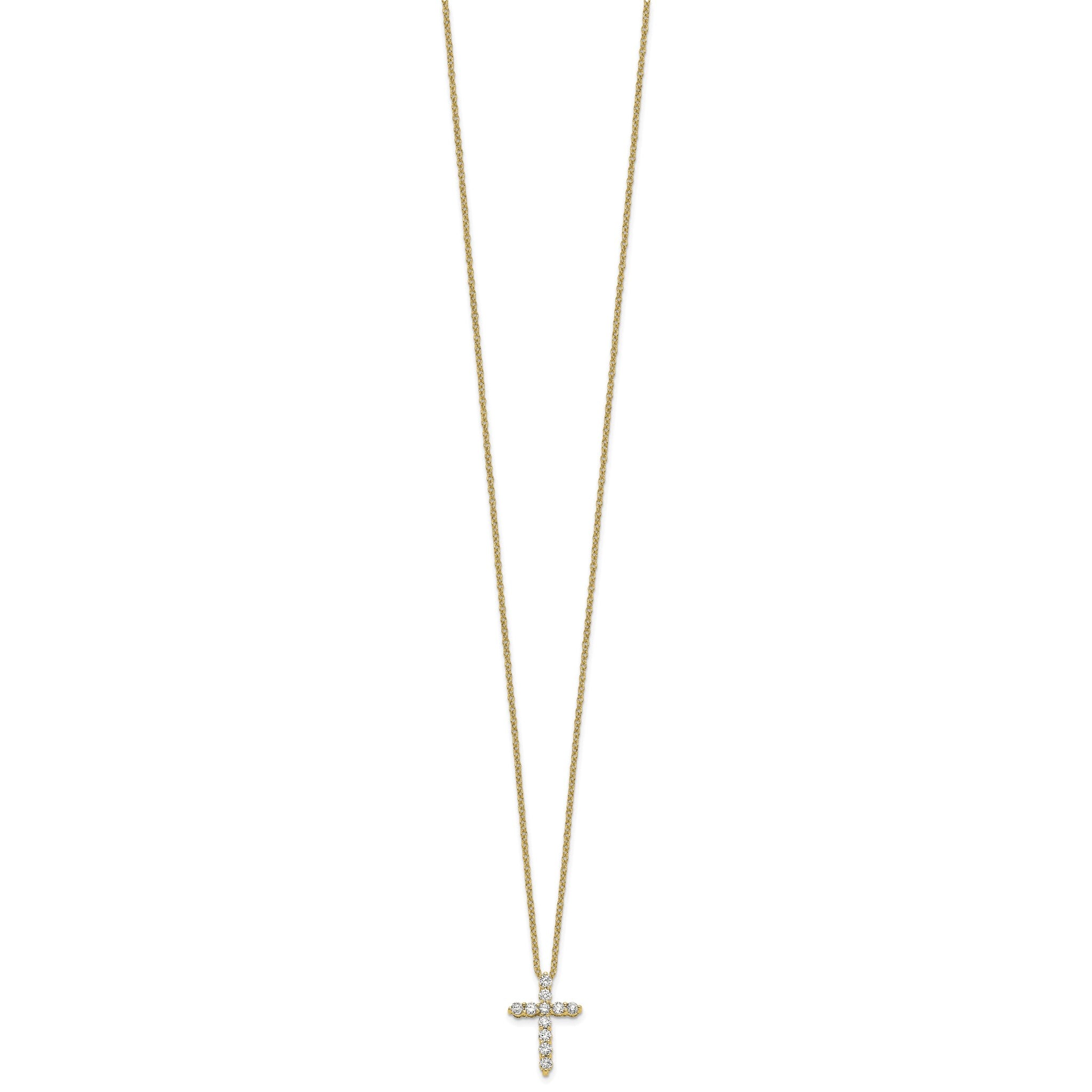 Lab-Grown Diamond Cross Necklace in 14K Yellow Gold (1/3 ct. tw.), 18 Inch Secondary image