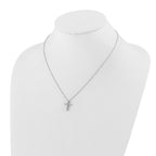 Lab-Grown Diamond Cross Necklace in 14K White Gold (1/2 ct. tw.), 18 Inch - Sophia Jewelers