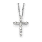 Lab-Grown Diamond Cross Necklace in 14K White Gold (1/2 ct. tw.), 18 Inch - Sophia Jewelers