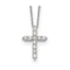 Lab-Grown Diamond Cross Necklace in 14K White Gold (1/2 ct. tw.), 18 Inch - Sophia Jewelers