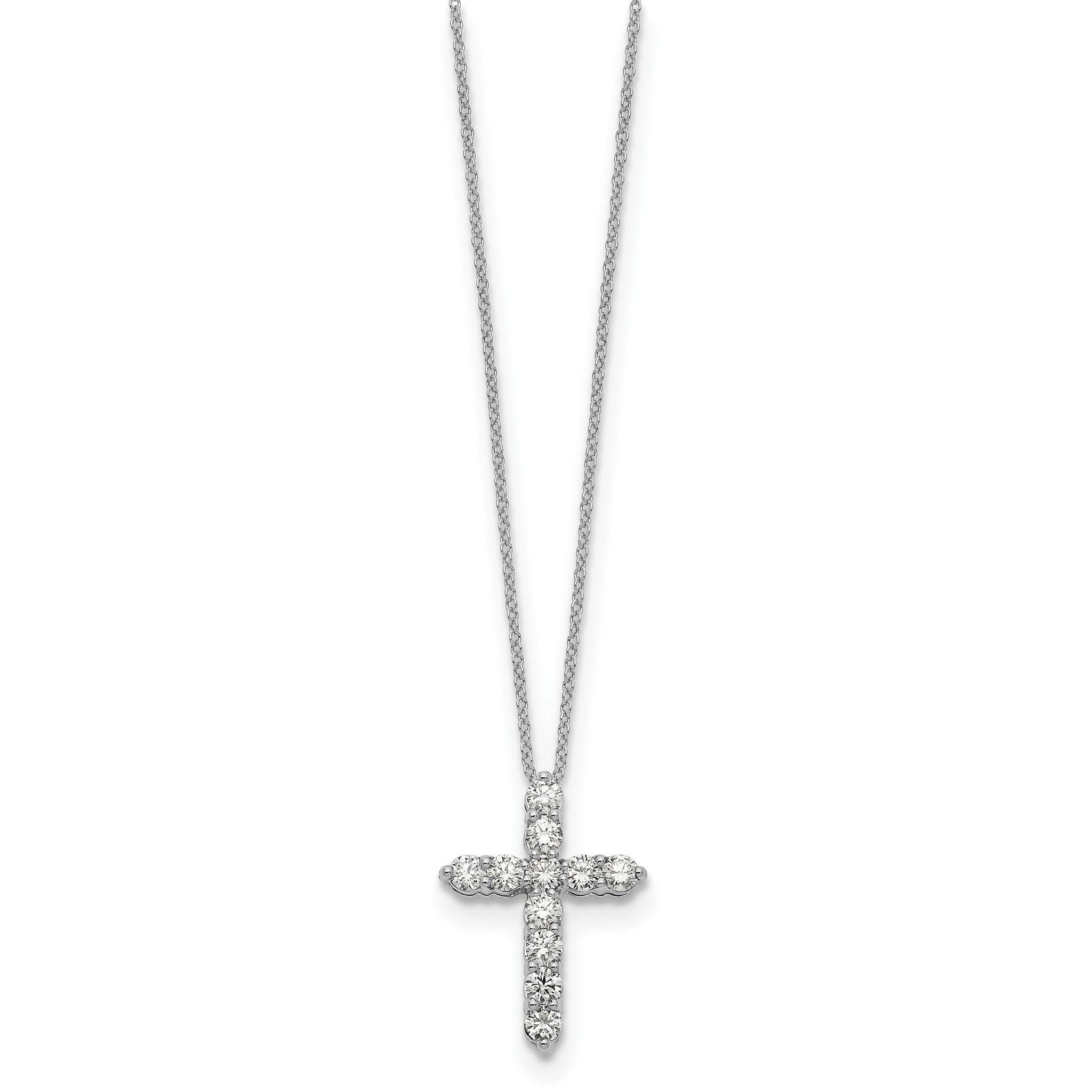 Lab-Grown Diamond Cross Necklace in 14K White Gold (1 ct. tw.), 18 Inch Secondary image