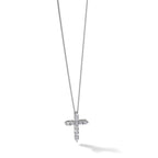 Lab-Grown Diamond Cross Necklace in 14K White Gold (1 ct. tw.), 18 Inch - Sophia Jewelers
