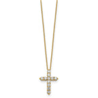 Lab-Grown Diamond Cross Necklace in 14K Yellow Gold (1 ct. tw.), 18 Inch - Sophia Jewelers