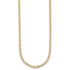 14k 5 carat Lab Grown Diamond VS/SI+ G+ 16 inch with a 2 inch extension Graduated Bezel Set Tennis Necklace