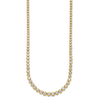 14k 7 carat Lab Grown Diamond VS/SI+ G+ 16 inch with a 2 inch extension Graduated Bezel Set Tennis Necklace