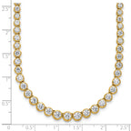 14k 7 carat Lab Grown Diamond VS/SI+ G+ 16 inch with a 2 inch extension Graduated Bezel Set Tennis Necklace
