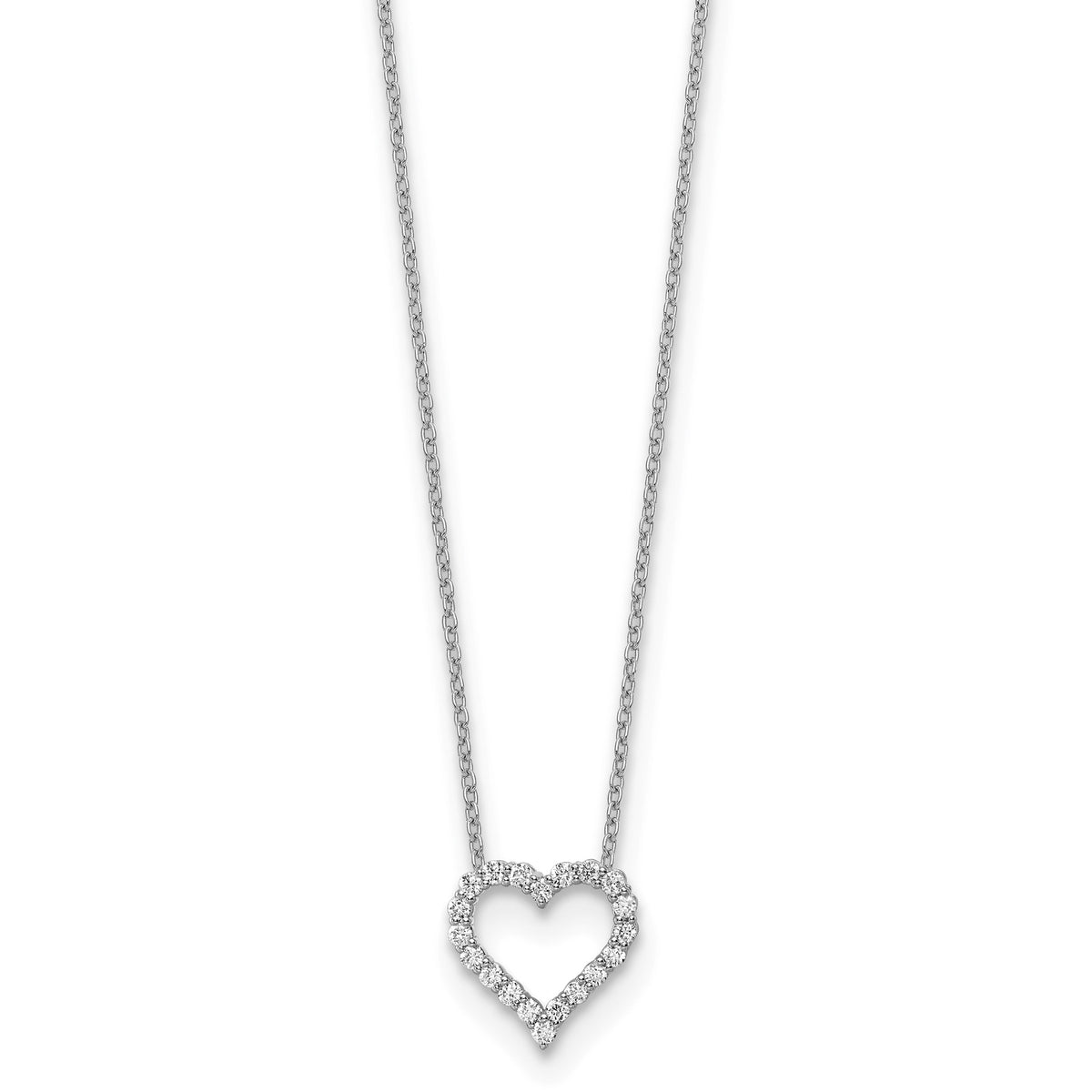 Diamond Heart Necklace in 14K White Gold (1/4 ct. tw.) - Sophia Jewelers Main image