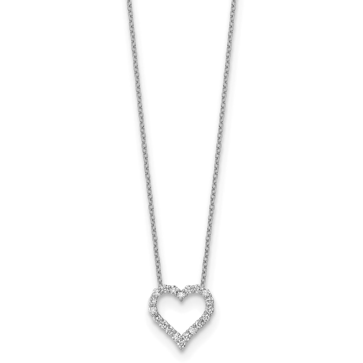 Diamond Heart Necklace in 14K White Gold (1/3 ct. tw.) - Sophia Jewelers Main image