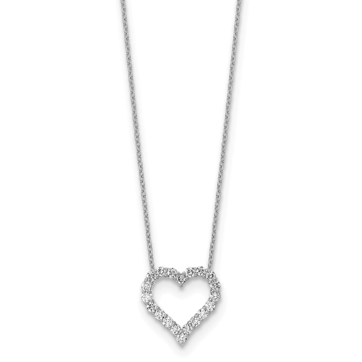 Diamond Heart Necklace in 14K White Gold (1/2 ct. tw.) - Sophia Jewelers Main image