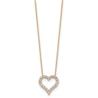 Lab-Grown Diamond Hearts Necklace in 14K Rose Gold, 2.3mm (1 ct. tw.), 18 Inch - Sophia Jewelers