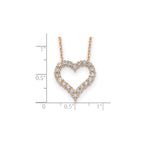 Lab-Grown Diamond Hearts Necklace in 14K Rose Gold, 2.3mm (1 ct. tw.), 18 Inch - Sophia Jewelers