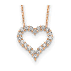 Lab-Grown Diamond Hearts Necklace in 14K Rose Gold, 2.3mm (1 ct. tw.), 18 Inch - Sophia Jewelers