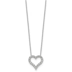 Lab-Grown Diamond Hearts Necklace in 14K White Gold, 2.3mm (1 ct. tw.), 18 Inch - Sophia Jewelers