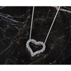 Lab-Grown Diamond Hearts Necklace in 14K White Gold, 2.3mm (1 ct. tw.), 18 Inch - Sophia Jewelers