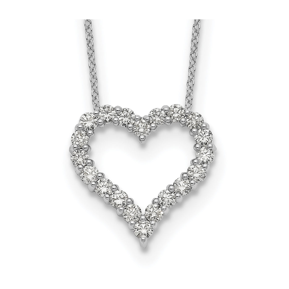Lab-Grown Diamond Hearts Necklace in 14K White Gold, 2.3mm (1 ct. tw.), 18 Inch - Sophia Jewelers Main image