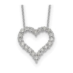Lab-Grown Diamond Hearts Necklace in 14K White Gold, 2.3mm (1 ct. tw.), 18 Inch - Sophia Jewelers