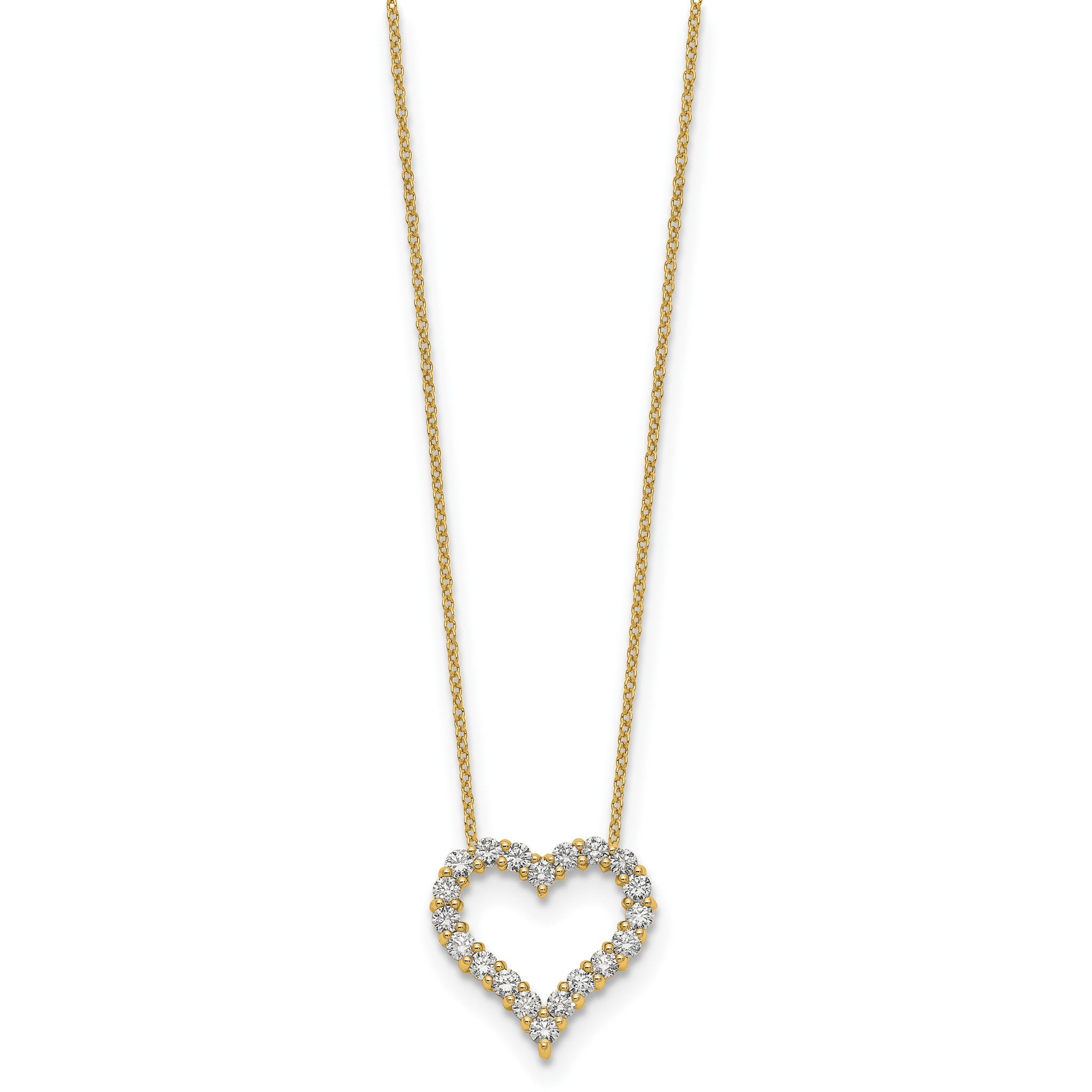 Lab-Grown Diamond Hearts Necklace in 14K Yellow Gold, 2.3mm (1 ct. tw.), 18 Inch Secondary image