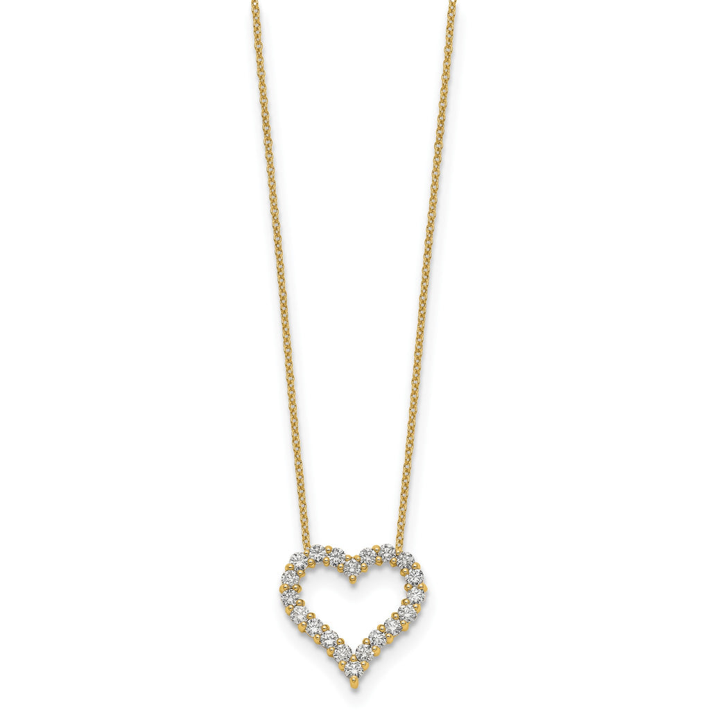 Lab-Grown Diamond Hearts Necklace in 14K Yellow Gold, 2.3mm (1 ct. tw.), 18 Inch - Sophia Jewelers