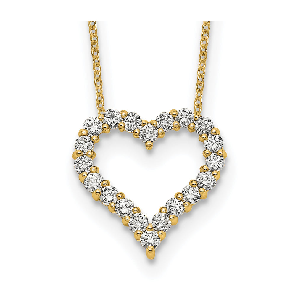 Lab-Grown Diamond Hearts Necklace in 14K Yellow Gold, 2.3mm (1 ct. tw.), 18 Inch - Sophia Jewelers