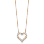 Lab-Grown Diamond Open Heart Necklace in 14K Rose Gold (1 1/2 ct. tw.), 18 Inch - Sophia Jewelers