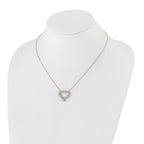 Lab-Grown Diamond Open Heart Necklace in 14K Rose Gold (1 1/2 ct. tw.), 18 Inch - Sophia Jewelers