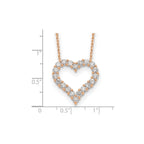 Lab-Grown Diamond Open Heart Necklace in 14K Rose Gold (1 1/2 ct. tw.), 18 Inch - Sophia Jewelers