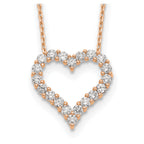 Lab-Grown Diamond Open Heart Necklace in 14K Rose Gold (1 1/2 ct. tw.), 18 Inch - Sophia Jewelers