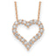 Lab-Grown Diamond Open Heart Necklace in 14K Rose Gold (1 1/2 ct. tw.), 18 Inch - Sophia Jewelers