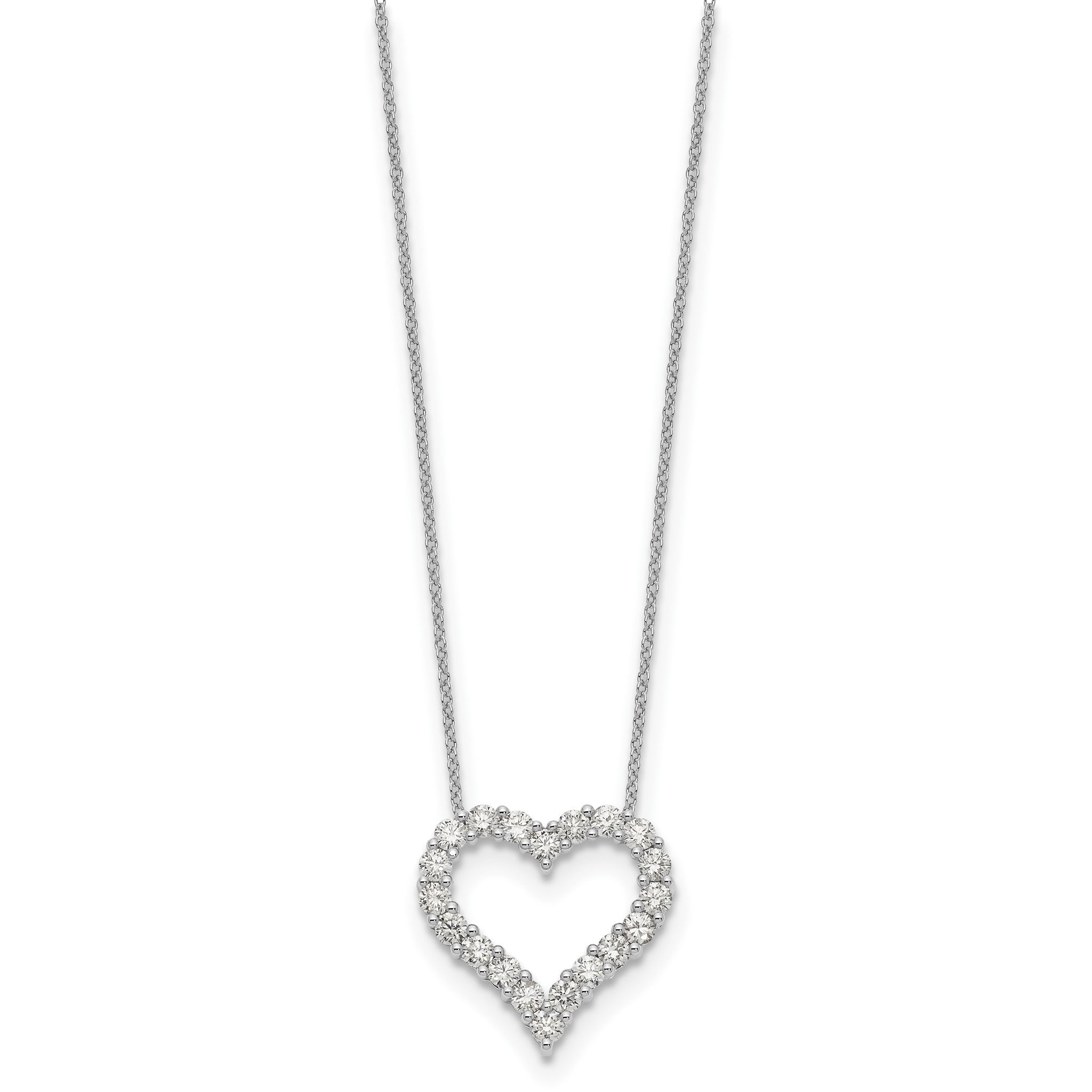 Lab-Grown Diamond Open Heart Necklace in 14K White Gold (1 1/2 ct. tw.), 18 Inch Secondary image