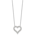 Lab-Grown Diamond Open Heart Necklace in 14K White Gold (1 1/2 ct. tw.), 18 Inch - Sophia Jewelers