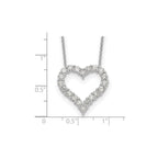 Lab-Grown Diamond Open Heart Necklace in 14K White Gold (1 1/2 ct. tw.), 18 Inch - Sophia Jewelers
