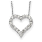 Lab-Grown Diamond Open Heart Necklace in 14K White Gold (1 1/2 ct. tw.), 18 Inch - Sophia Jewelers