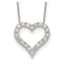 Lab-Grown Diamond Open Heart Necklace in 14K White Gold (1 1/2 ct. tw.), 18 Inch - Sophia Jewelers